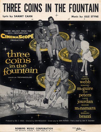 1954 (21st) Best Song: “Three Coins in the Fountain” 1954 (21st) Best Song: “Three Coins in the Fountain”