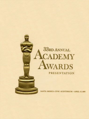 1960 (33rd) Academy Award Ceremony Program 1960 (33rd) Academy Award Ceremony Program
